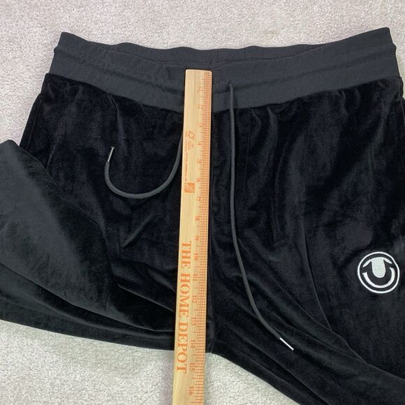 True Religion Black Velour Jogger Pants XL Drawstring Waist - Picture 12 of 14